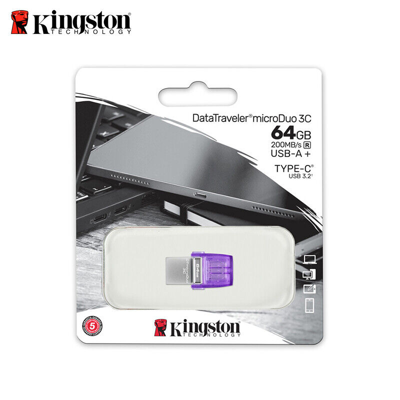 Kingston 64GB 128GB 256GB DataTraveler microDuo 3C USB-C & USB-A OTG Flash Drive
