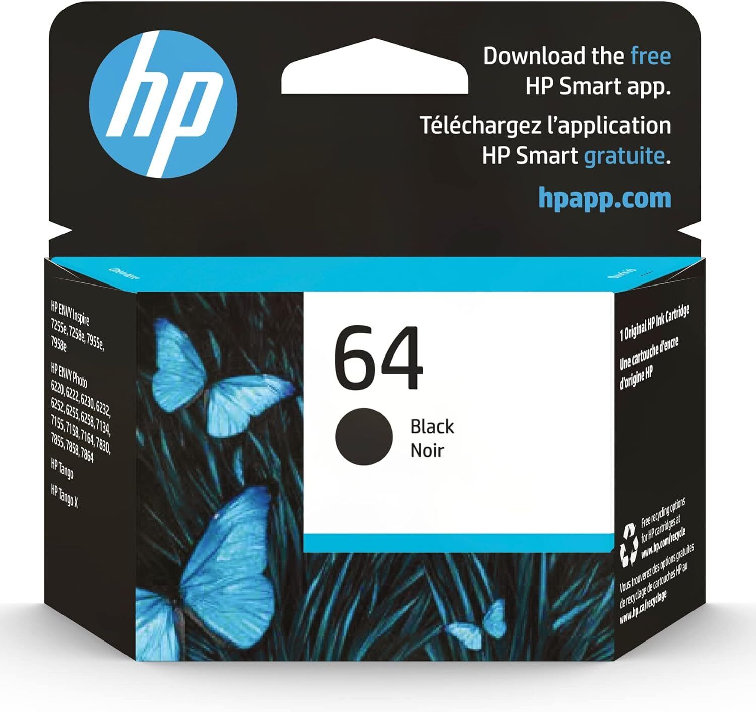 HP 64 Black/Tri-color Original Ink Cartridges X4D92AN#140,Combo Pack New Genuine