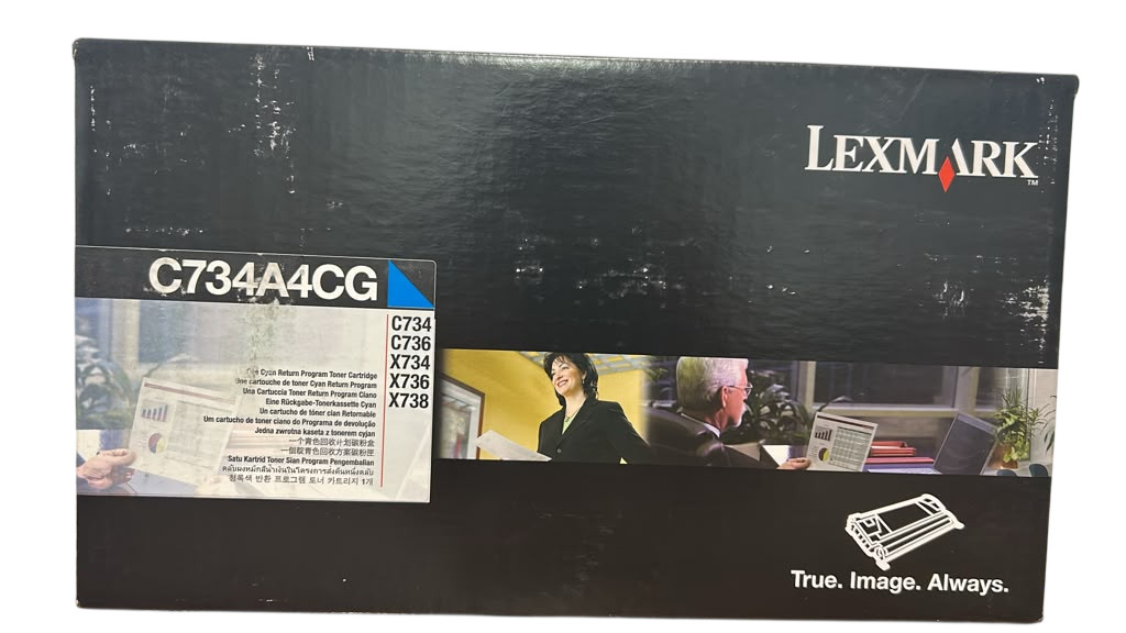 Original Lexmark C734A4CG Cyan Return Program Toner Cartridge C734/C736/X734/X73