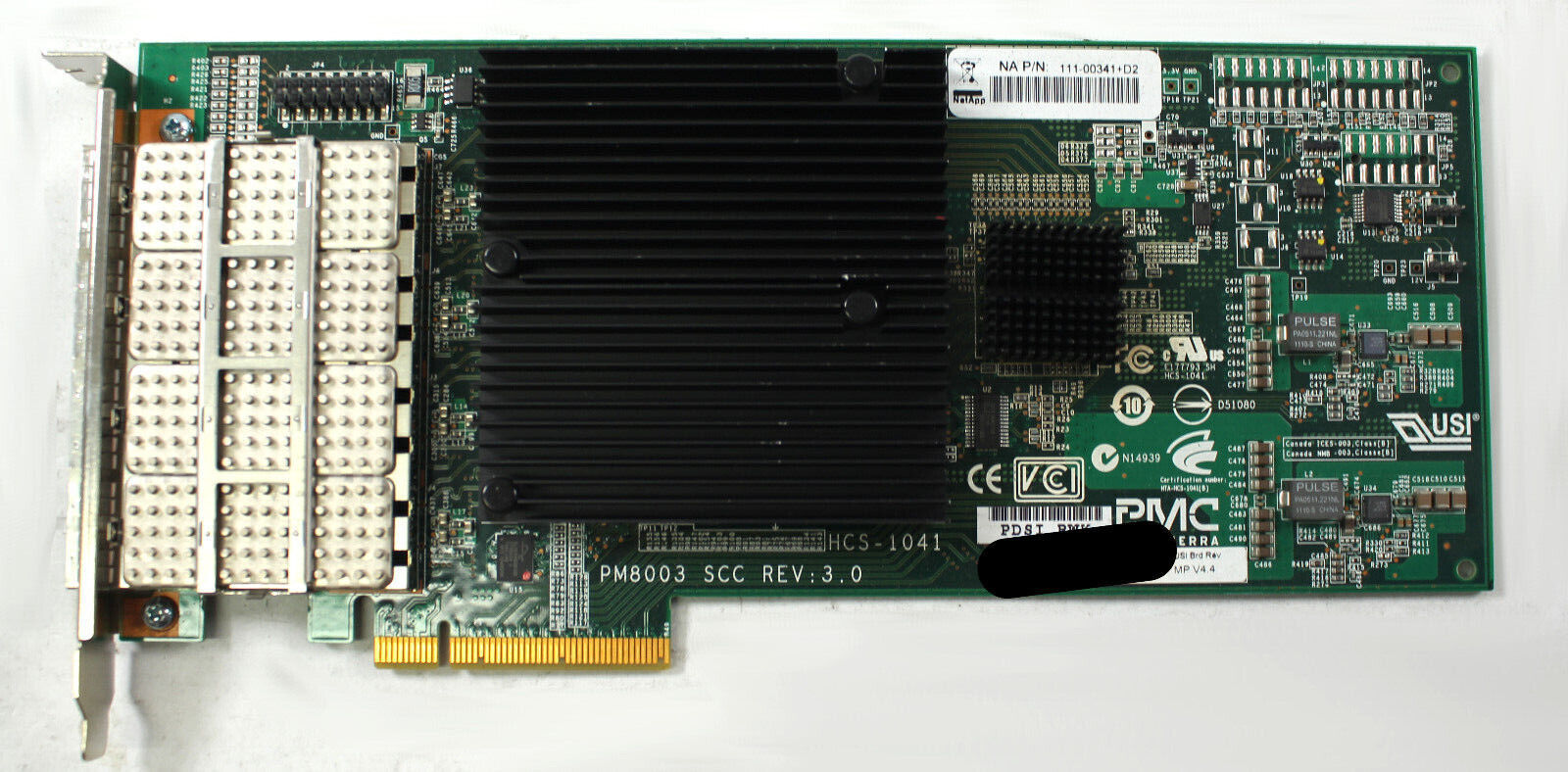 111-00341 NETAPP COPPER 3/6GB QSFP QUAD PORT PCI-E ADAPTER FOR FAS8040 FAS322