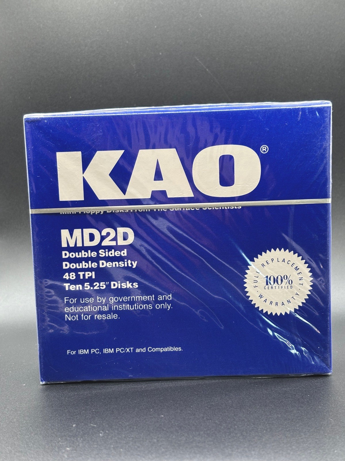 10 KAO MD2D Double Sided Double Density 48 TPI 5.25" Floppy Disks PC Apple C64