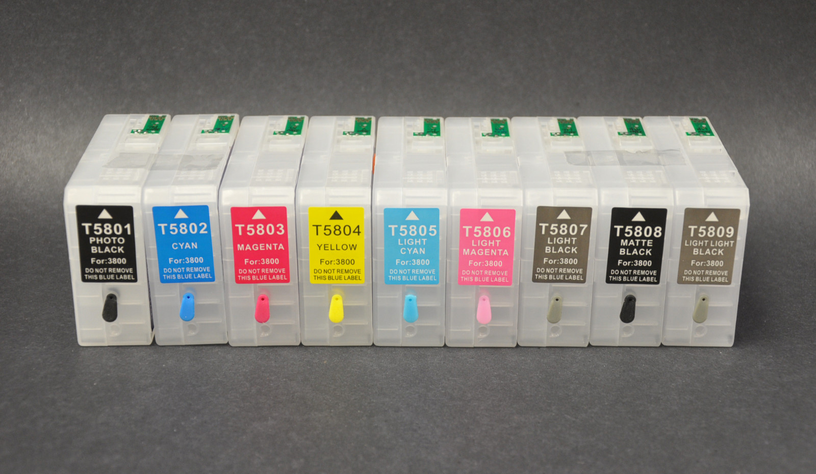 9x80ml Refillable Pigment Ink Cartridges for Stylus 3800,UltraChrome K3