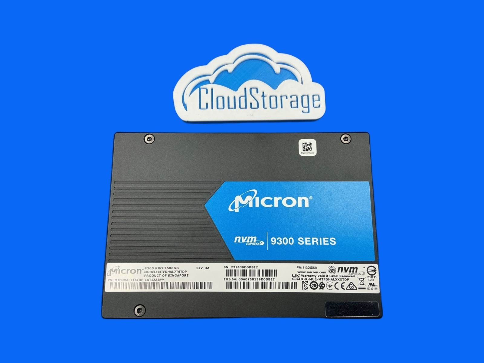 MTFDHAL7T6TDP Micron 9300 Pro 7.68TB NVMe Gen3 PCIe U.2 2.5 Internal SSD new pul