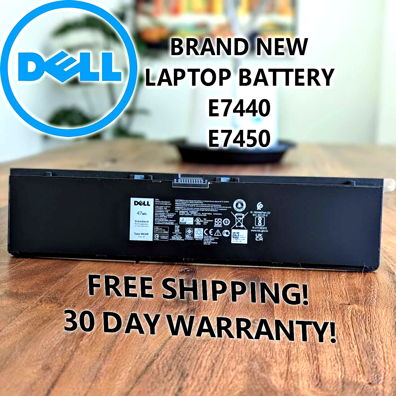 Original 47Wh 7.4V 3RNFD Battery For Dell Latitude E7440 E7450 E7420 34GKR PFXCR