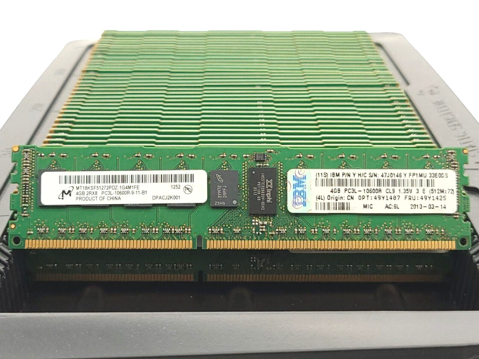 Micron 24GB Kit (6x4GB) 2Rx8 PC3L-10600R ECC RAM Memory MT18KSF51272PDZ-1G4M1FE