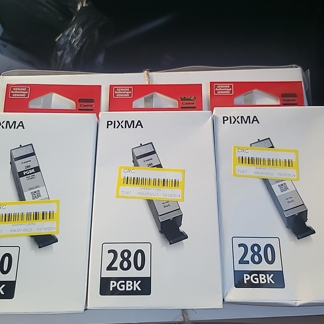 Lot Of 3Canon Pixma Ink Cartridges Black PGI-280 PGBK All New Unopened