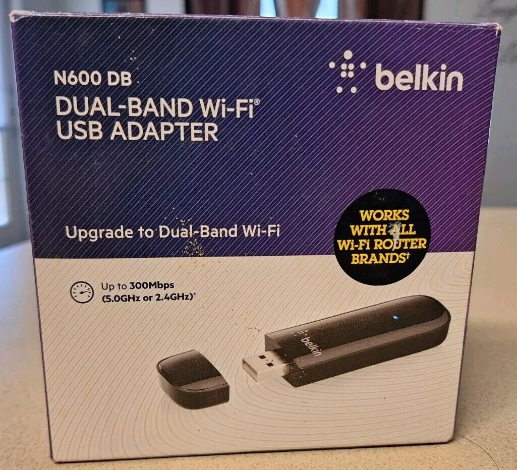 Belkin N600 DB Wifi Dual-Band USB Adapter, with CD, model  