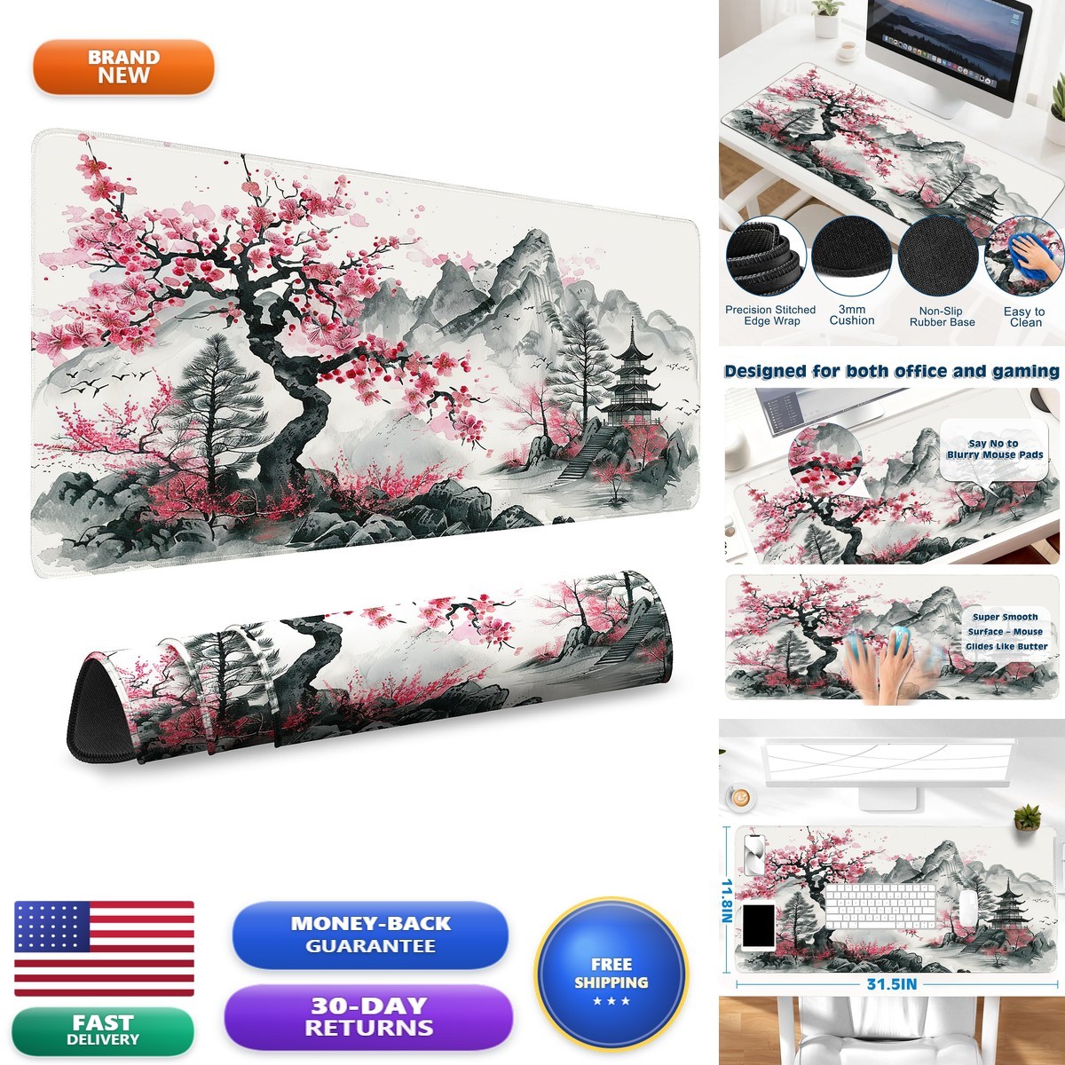 OFFIJOY Gaming Mouse Pad, Desk Mat Keyboard And Mouse, Large Mouse Pad Desk