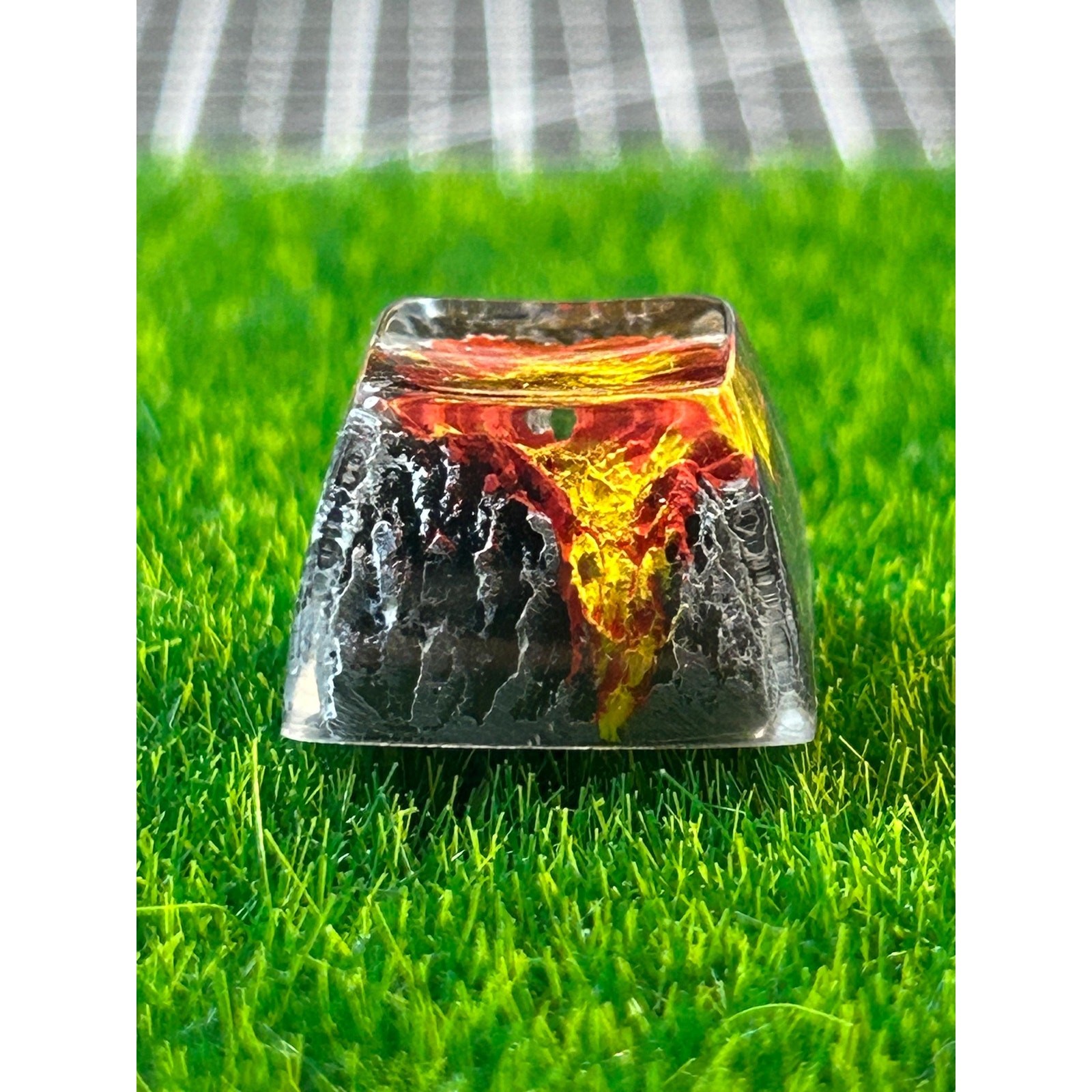 Crystal Lava Artisan Keycap - Handmade Custom 1U Cherry MX
