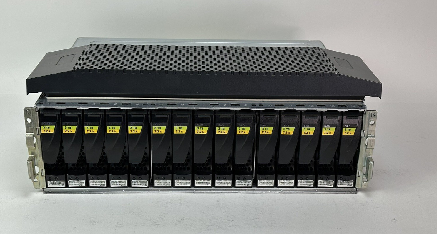 Dell EMC Unity VNX ES30 3U 45TB Disk Array Enclosure DAE 2x PSU 15x 3TB HDD SAS