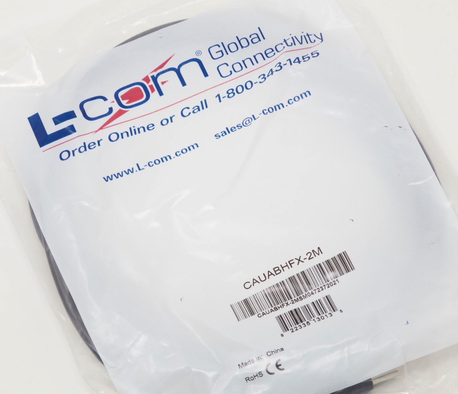 BRAND NEW L-Com CAUABHFX-2M USB-A to USB-B Cable 2M Black