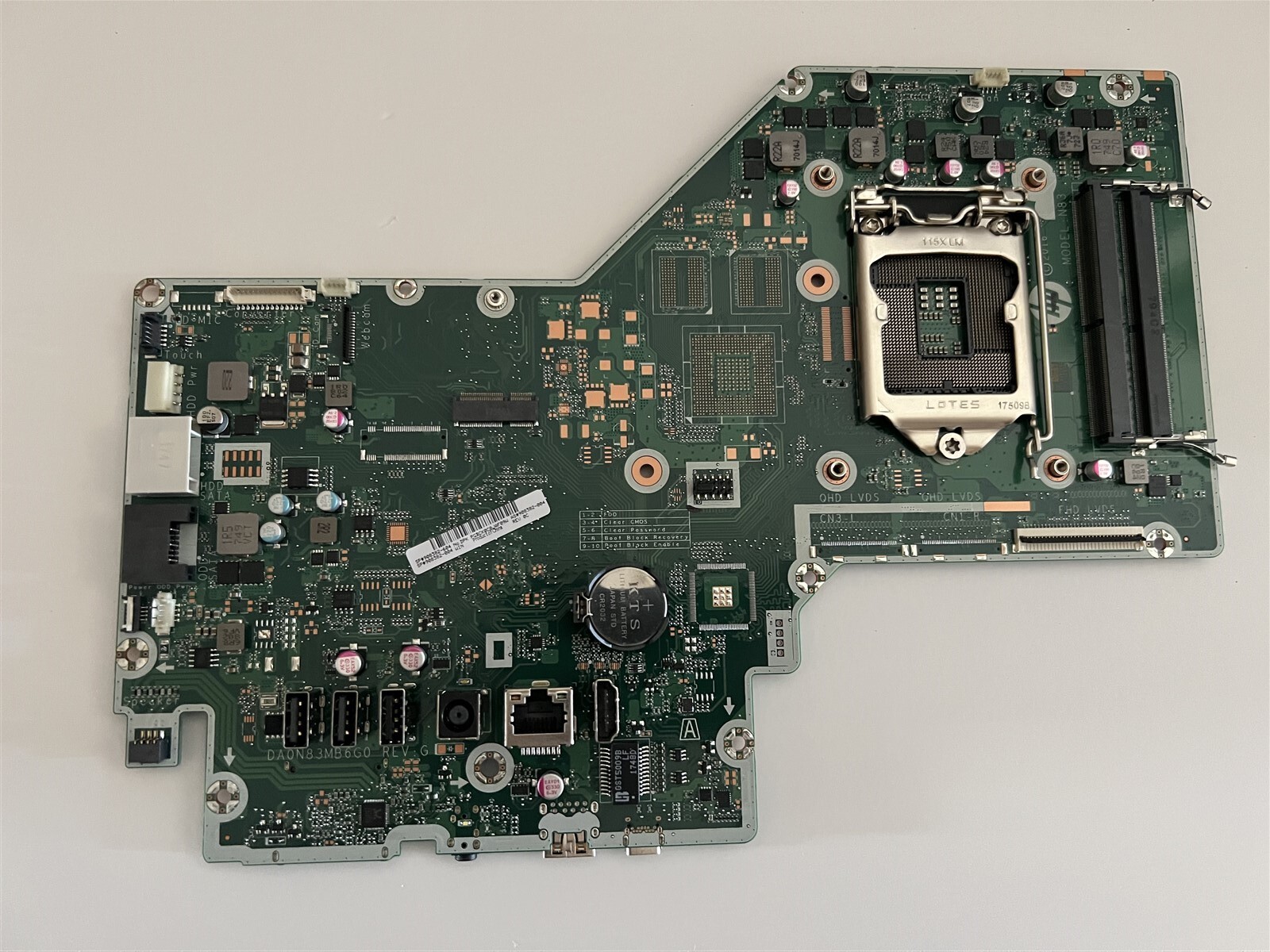 HP N83 LGA 1151 844811-604 Motherboard AIO DA0N83MB6G0 REV: G - READ - FOR PARTS
