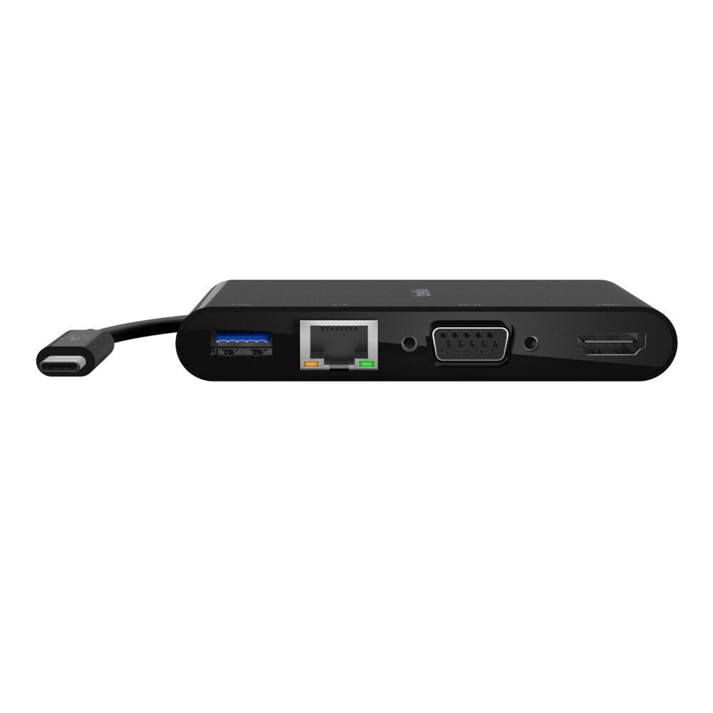 Belkin AVC005BTBK USB-C Multimedia Adapter with GbE HDMI VGA USB-A