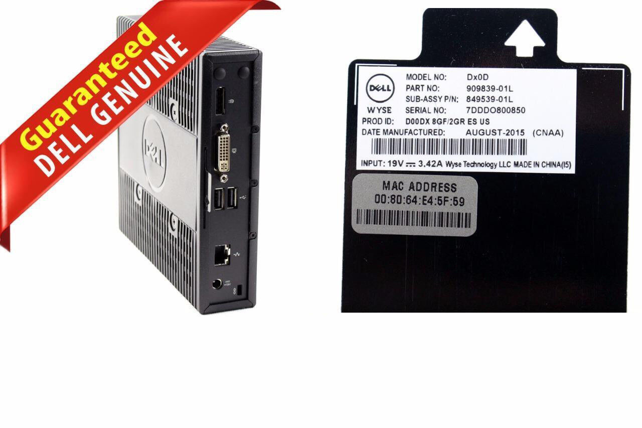 Dell WYSE 5000-D00DX CLIENT 2 GB RAM 8GB FLASH 1.4 GHz -909839-01L+DEVICE ONLY