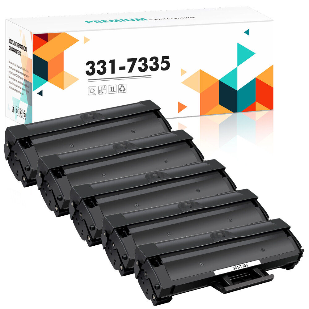5-Pack 5Pk 331-7335 Toner Cartridge for Dell 1160 B1163W B1165nfw B1160 B1160W