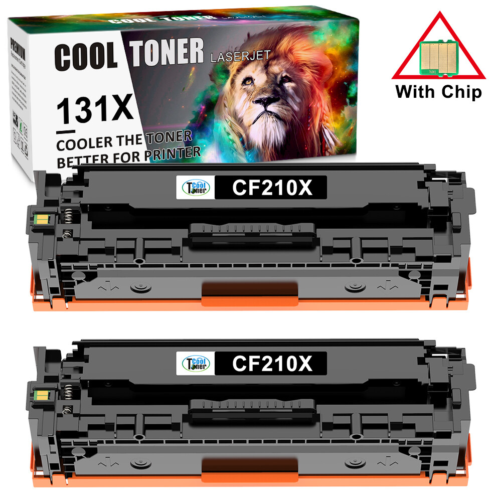 2 PK CF210A 131A Black Toner Cartridges For HP Color Laserjet Pro 200 MFP M276nw