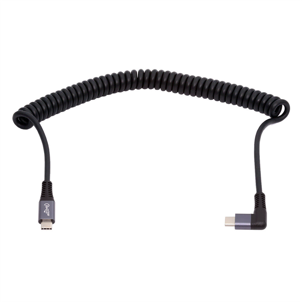 CY 20Gbps USB4 100W Stretch Coiled USB-C Cable 8K for Laptop Keyboard Tablet