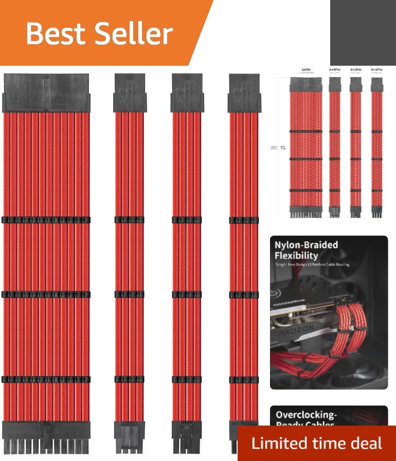 Durable 18 AWG PSU Sleeved Cables with Combs - Ultimate PC Aesthetic Upgrade