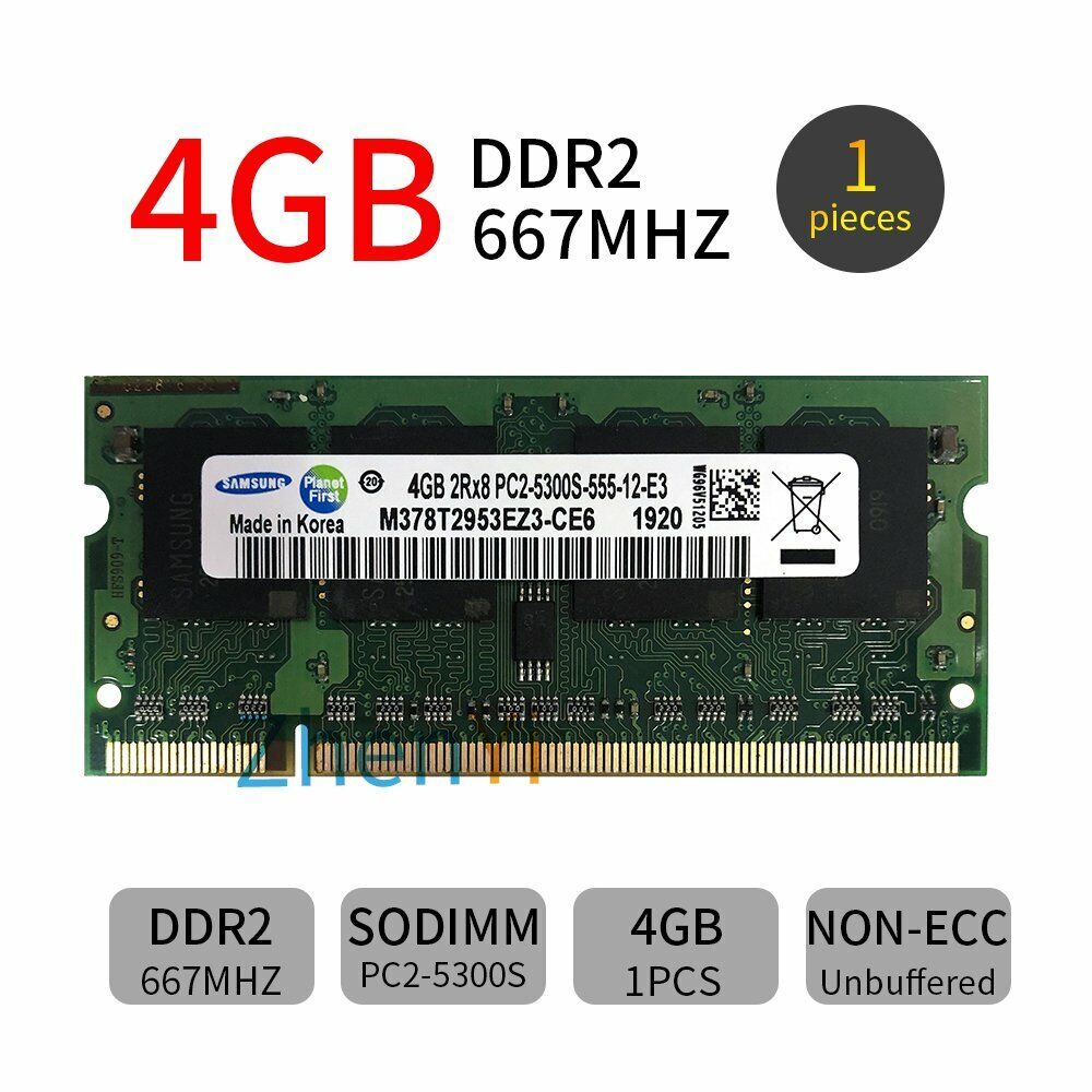 4GB 2GB 1GB DDR2 PC2-5300S 667MHz 1.8V Laptop Memory SODIMM Memory For Samsung DE