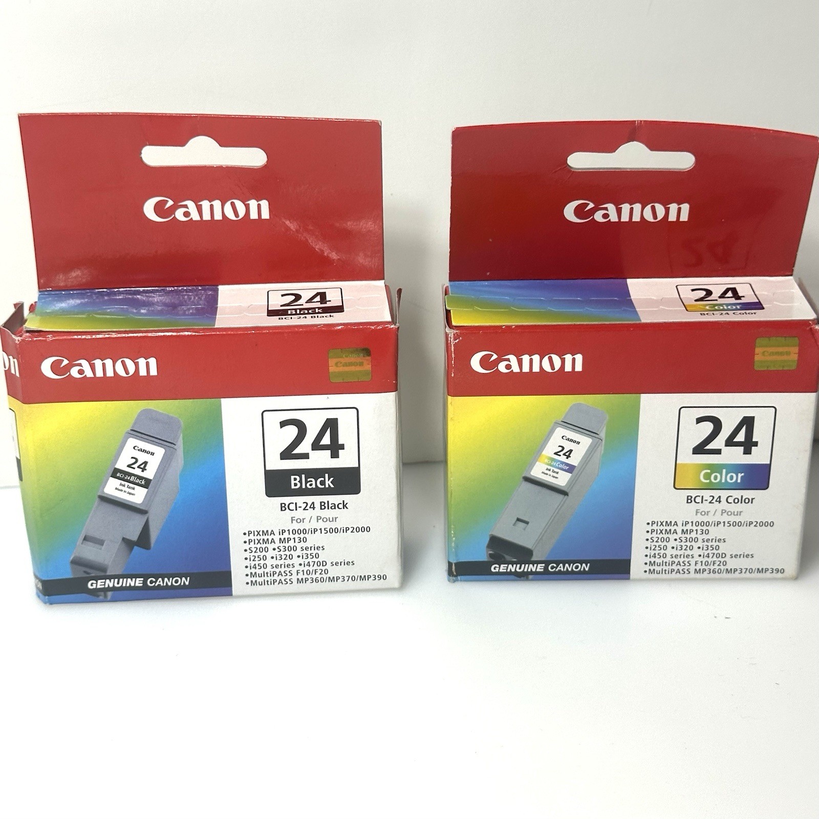 Canon BCI-24 Ink Cartridges Black & Color Genuine OEM PIXMA iP1500 iP1500 NIB