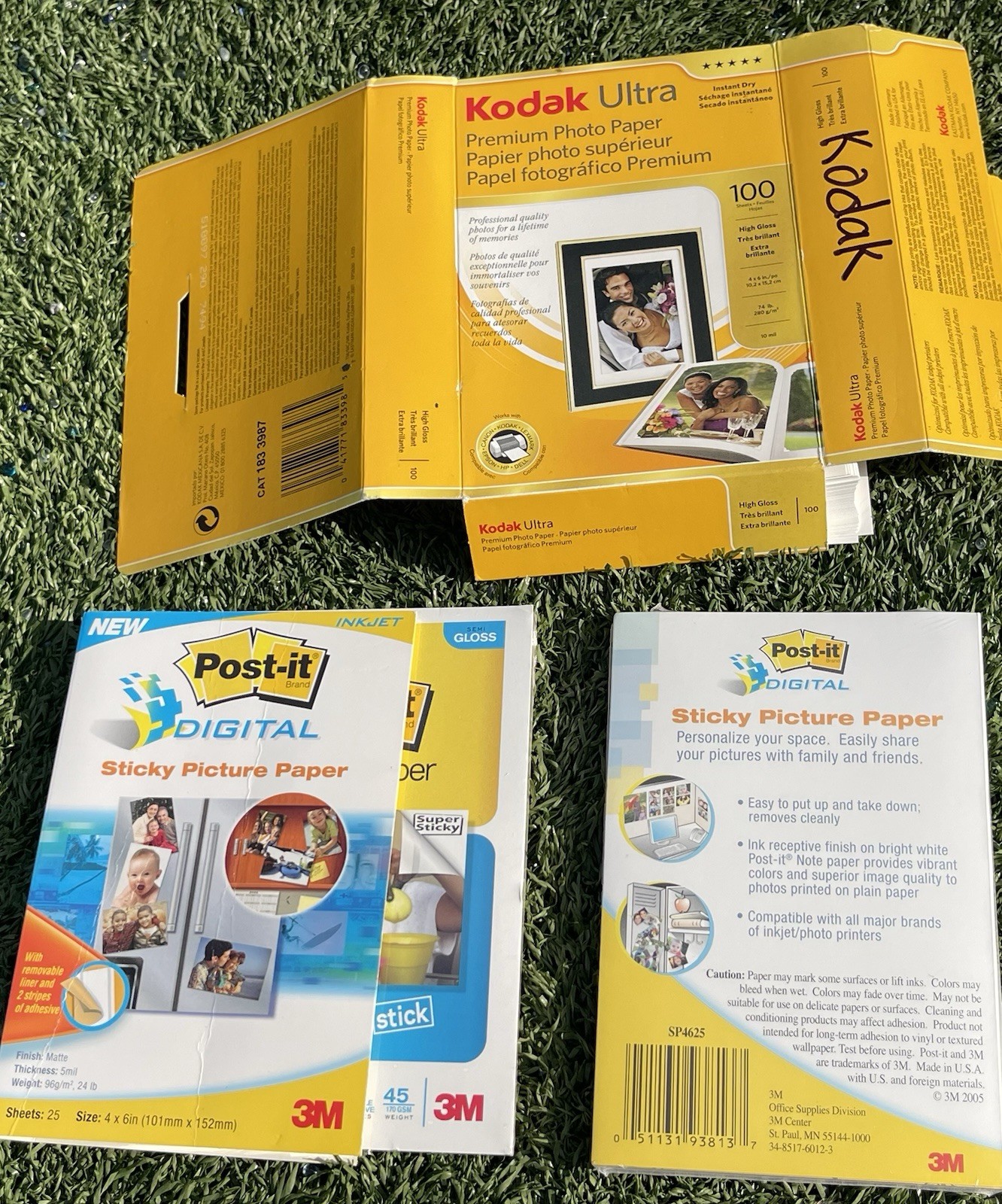 3M Post-it Sticky Picture Paper Kodak Ultra Photo Paper Lot 2 Sealed 70+ Sheets