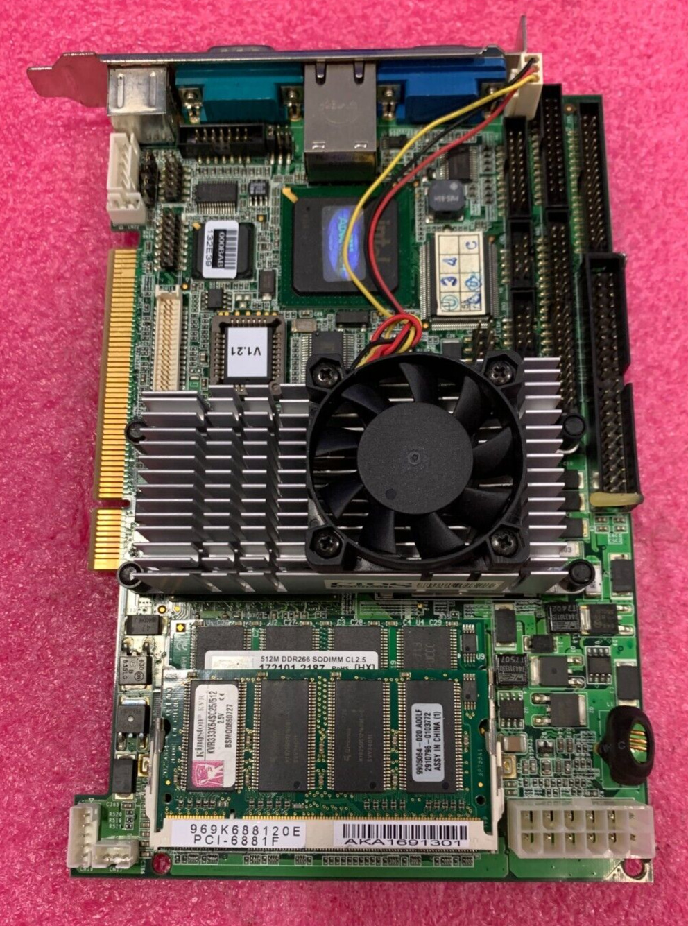 Advantech PCI-6881F Motherboard Rev A2 W/Intel 512M DDR266 19CK688103 ~