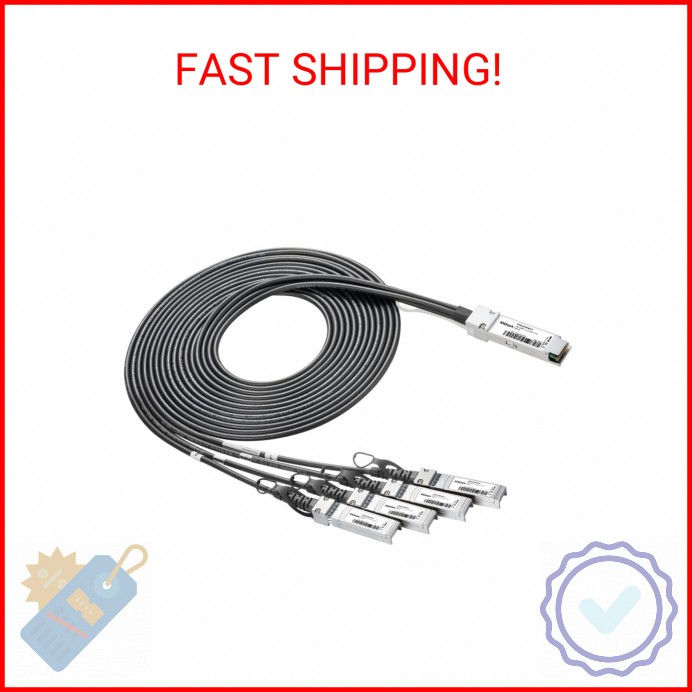 10Gtek 40G QSFP+ to 4xSFP+ Breakout DAC for Cisco QSFP-4SFP10G-CU2M - 40GBASE-CR