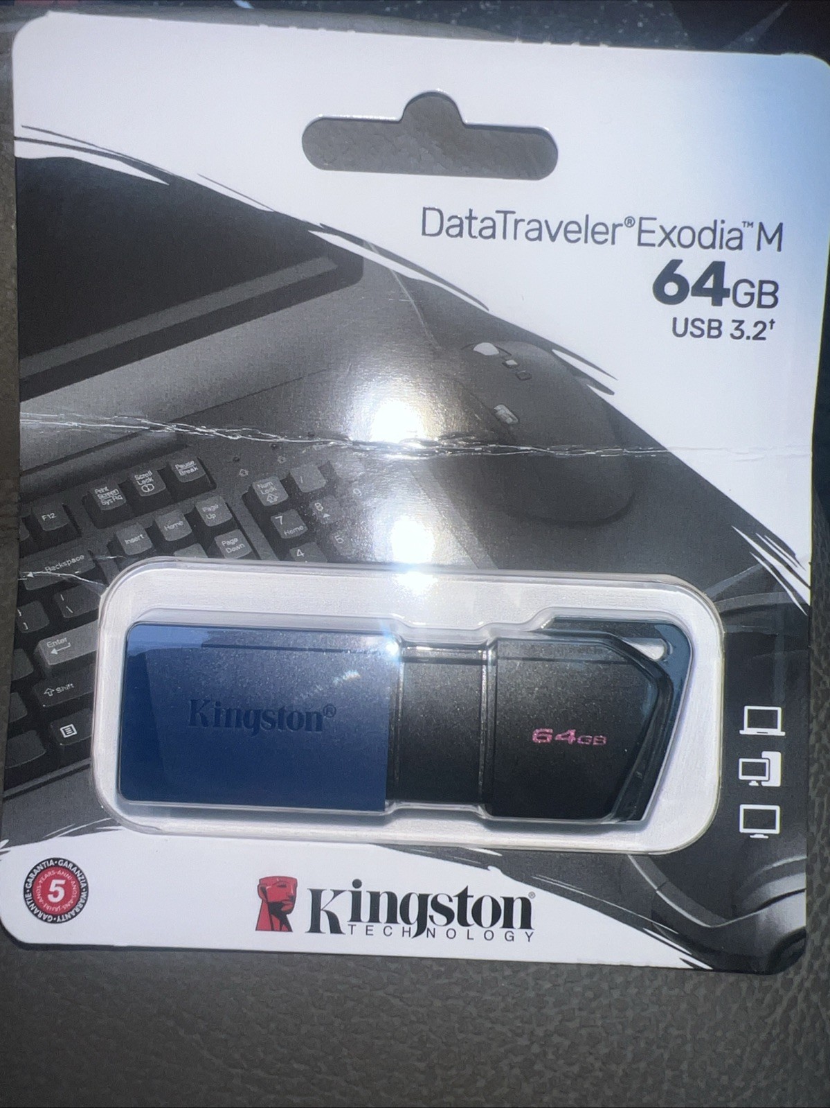 64GB Kingston Data Traveler Exodia M USB Type A Flash Drive Black, Blue