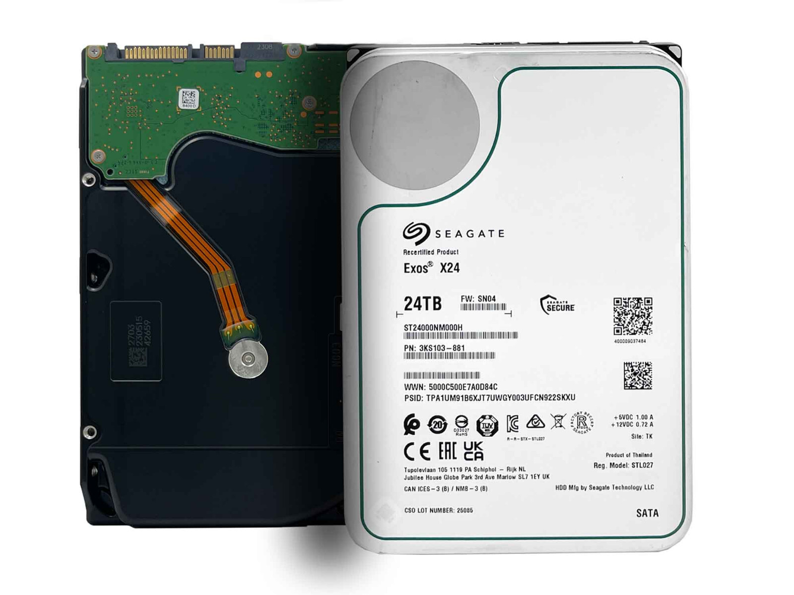 Seagate ST24000NM000H 24TB 7200RPM SATA 6Gb/s 256MB 3.5in Enterprise Hard Drive