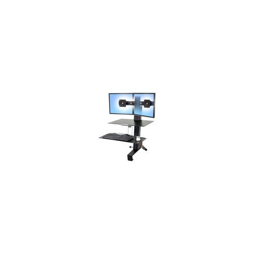 ERGOTRON STOCK 33-349-200 WORKFIT-S SIT-STAND WKSTN DUAL DISPLAY WORKSURFACE LAR