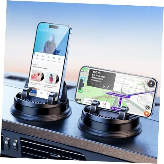  Dash Cell Phone Car Mount, Multifunctional Car Dashboard Mobile Phone Black