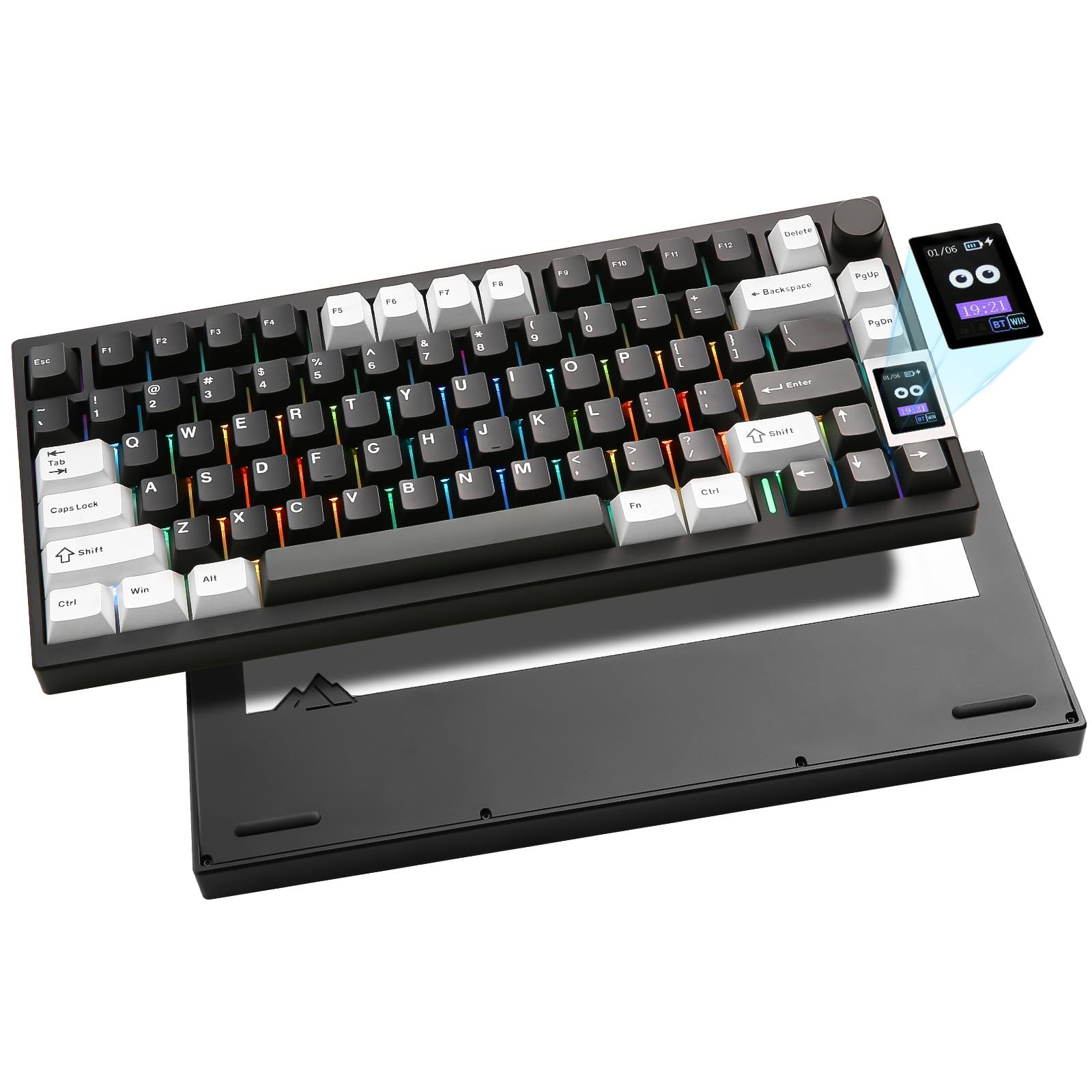 YUNZII AL80 Wireless Mechanical Keyboard,Full Aluminum CNC, Smart LCD Display...