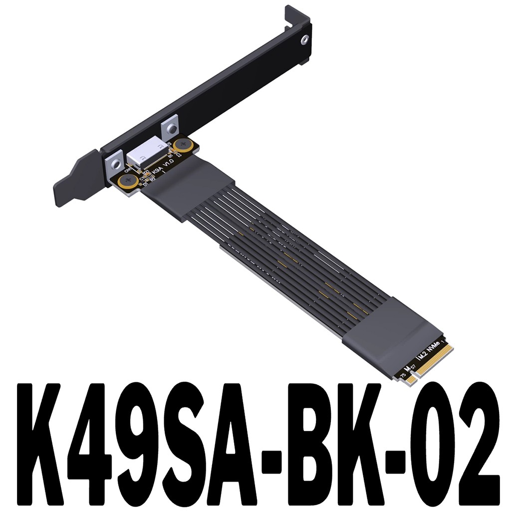 PCIe 4.0 4x Gen4 Riser Cable M.2 for NVMe to SFF-8611/8612 Adapter Graphics Card