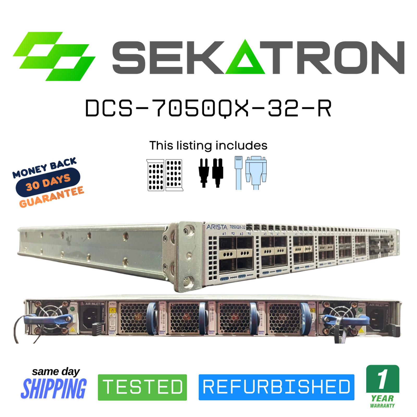 🔀Arista  DCS-7050QX-32-R Networks 7050X Series – Data Center Switch • 32x QSFP+