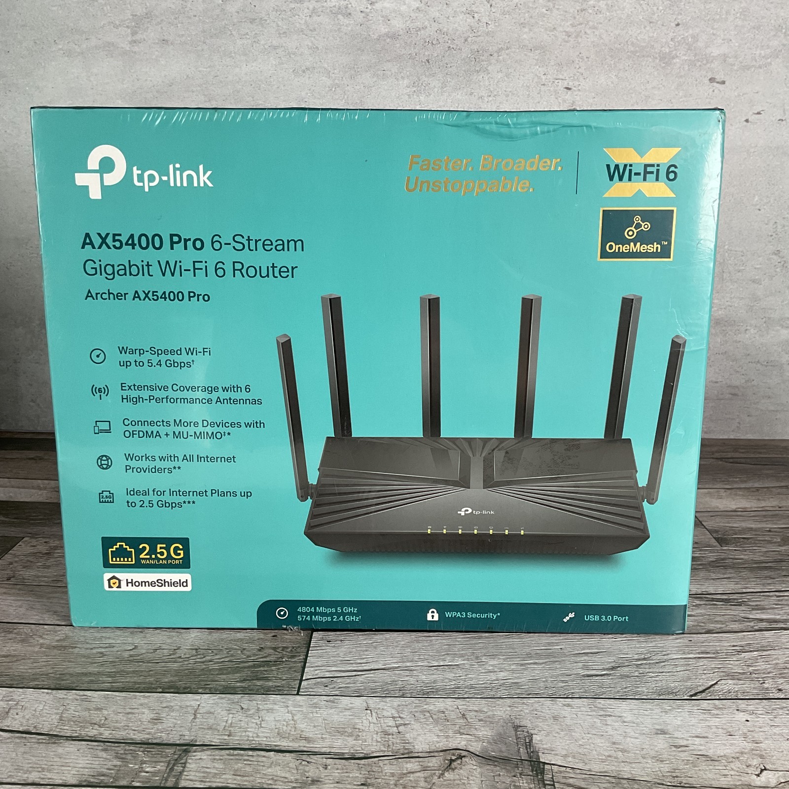 TP-Link - Archer AX5400 Pro Dual-Band Wi-Fi 6 Router - Black - New Open Box