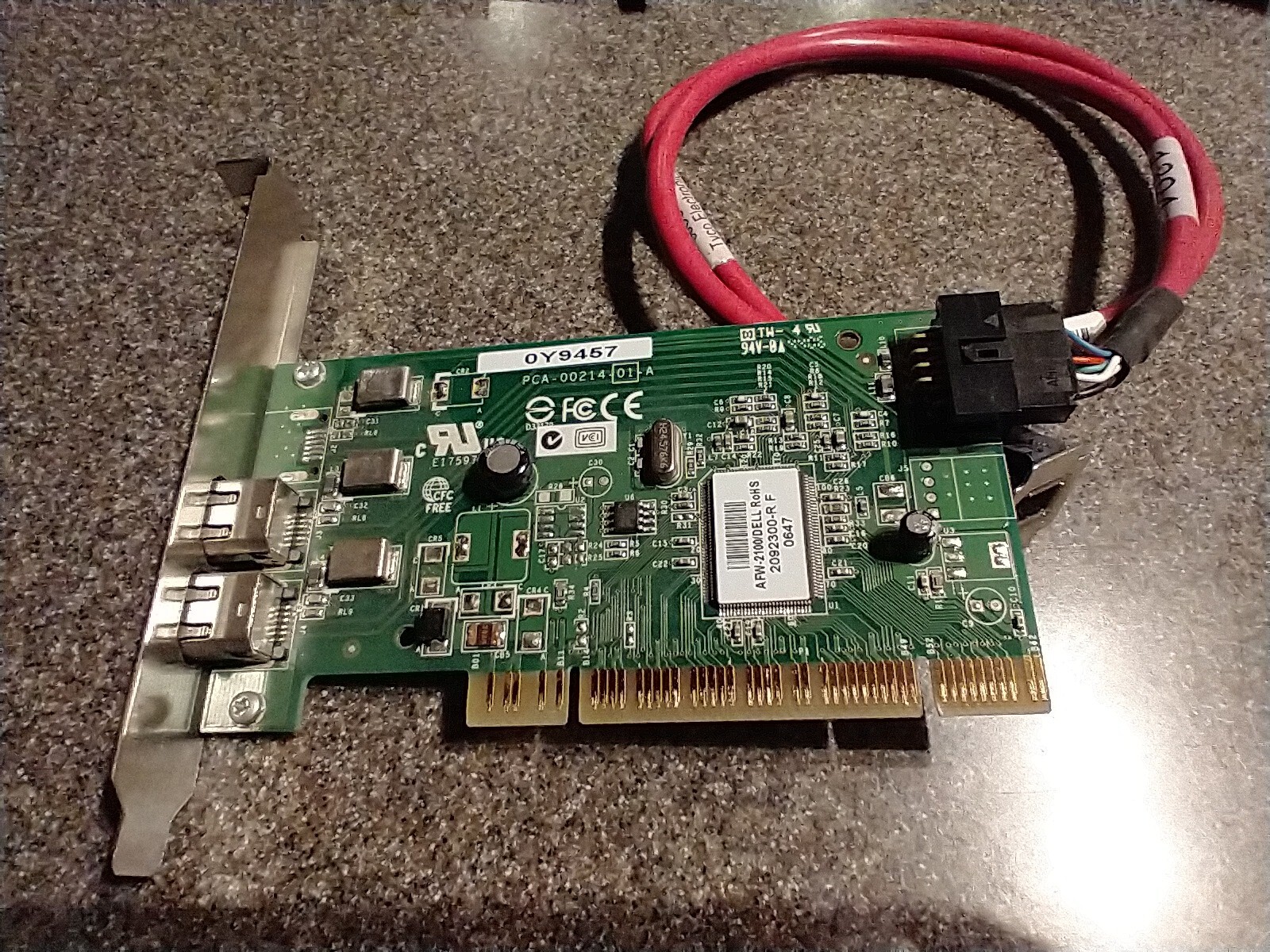 Genuine Dell AFW-2100 PCI 2-Port IEEE-1394 Expansion Card 0Y9457