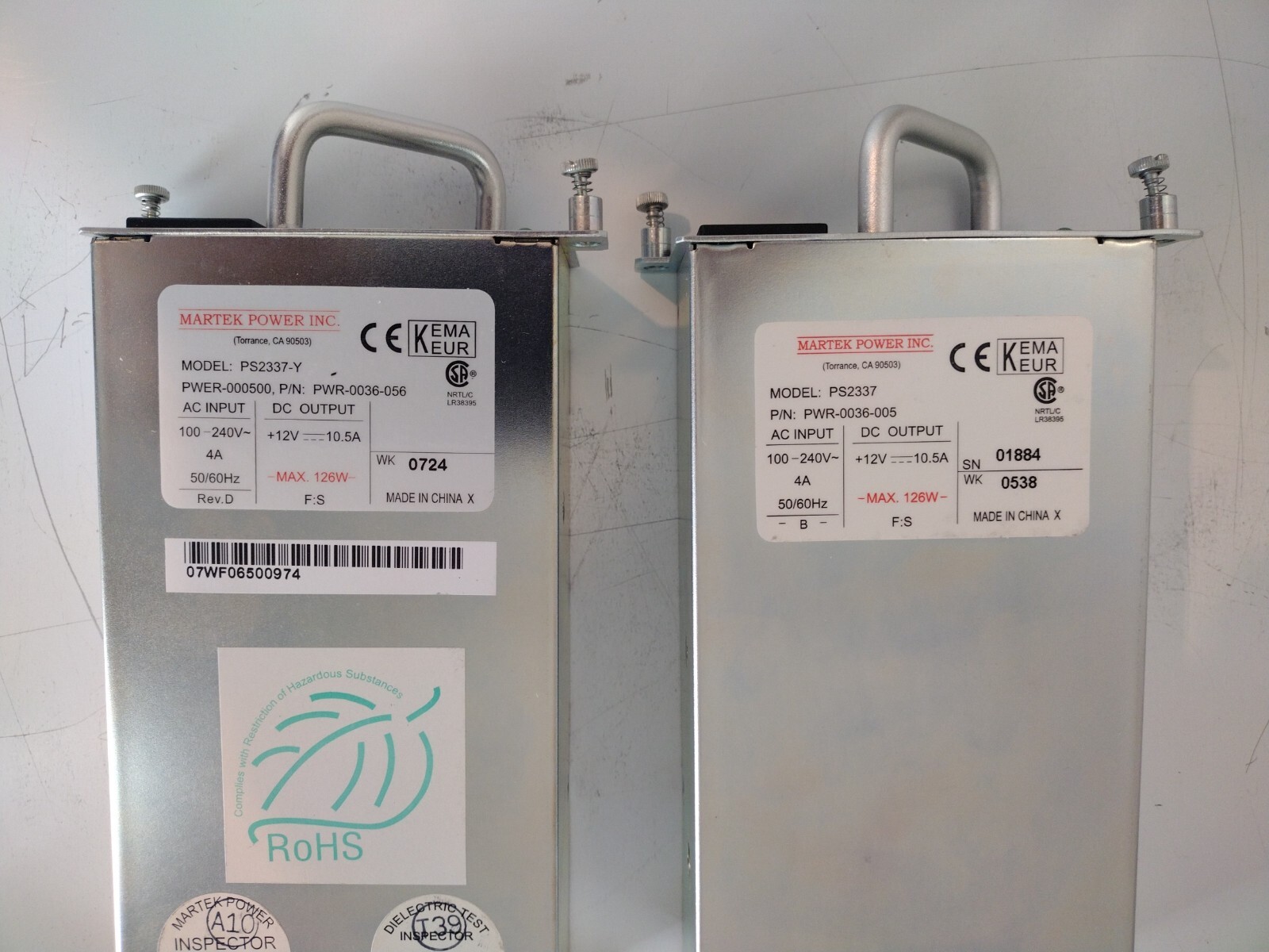 2pack Martek Power AC Power Supply  126W Model: PS2337 / PS2337-Y / PWR-0036-057
