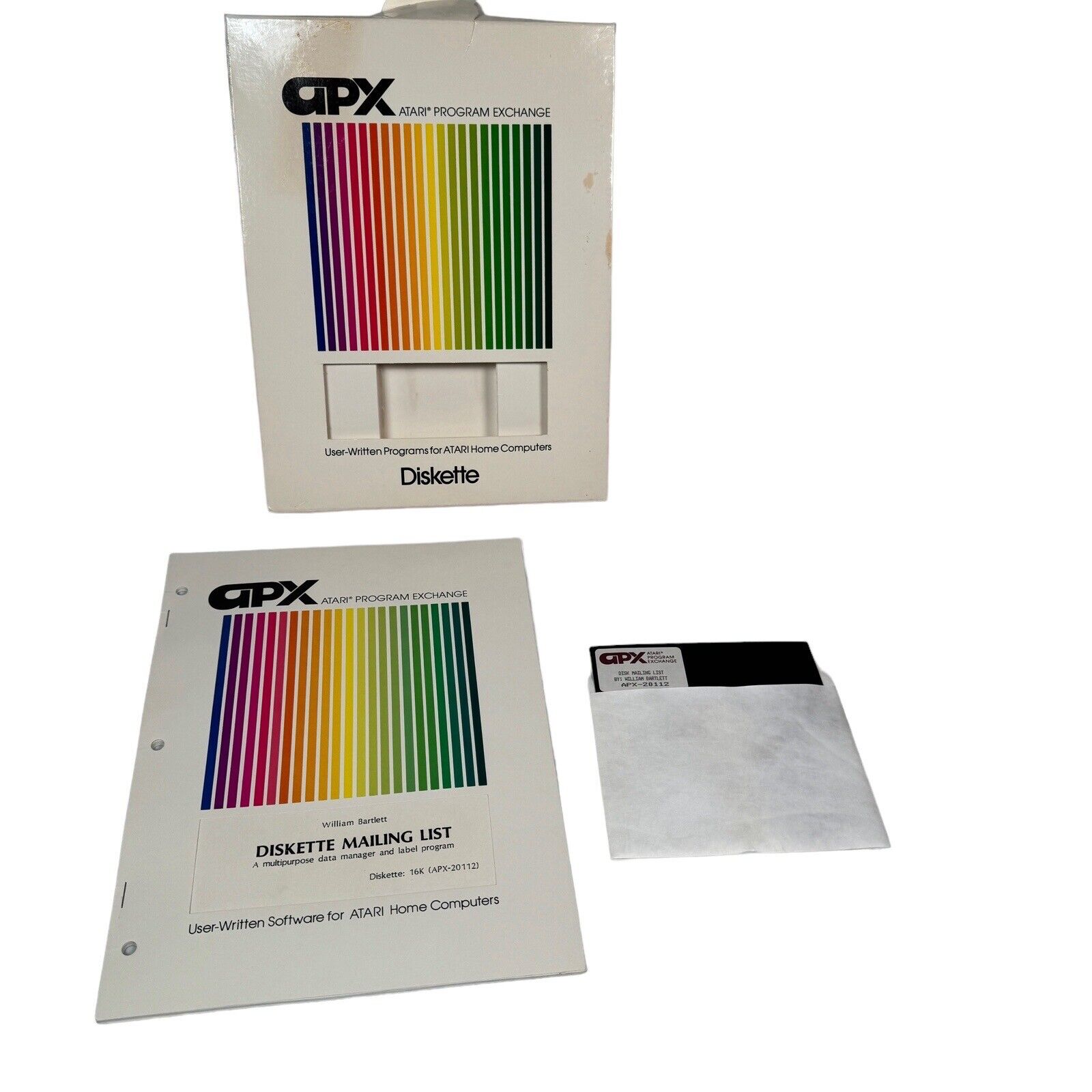 Atari Program Exchange APX Diskette Mailing List Complete VTG 80s Software