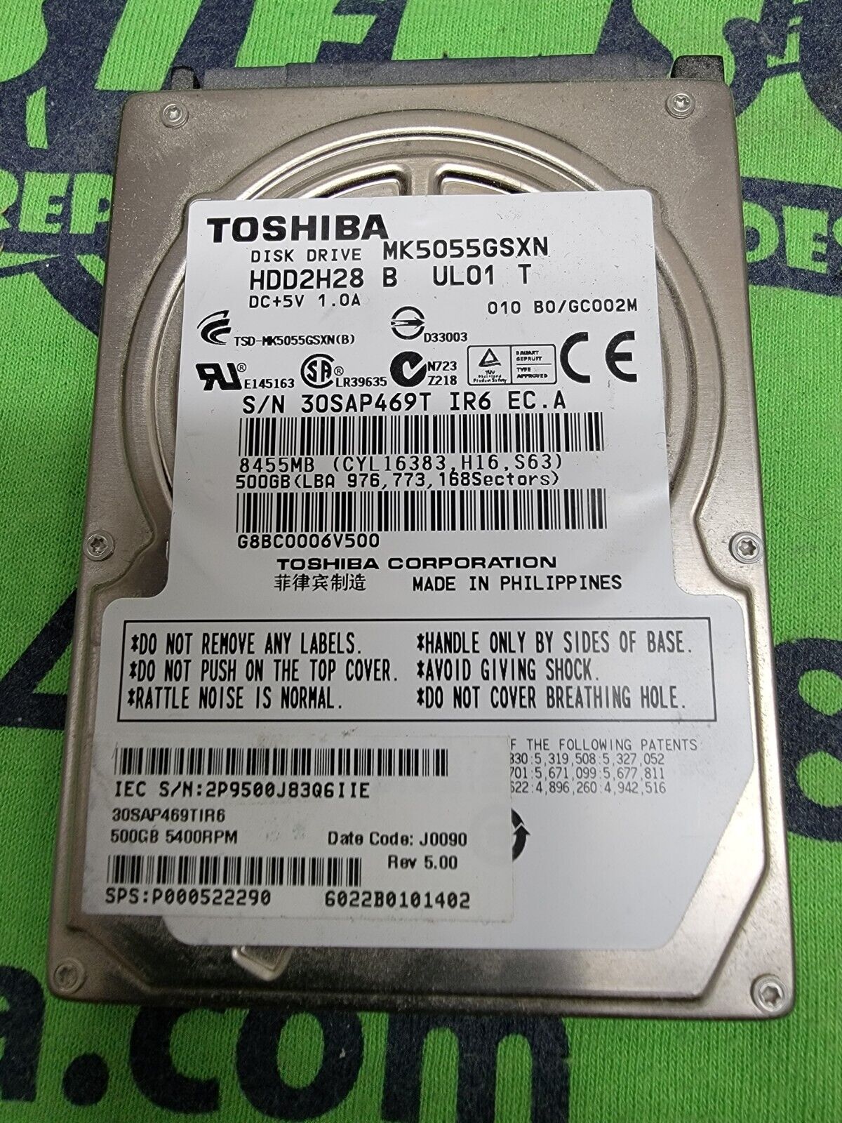 Toshiba 500 GB,Internal,5400 RPM,2.5