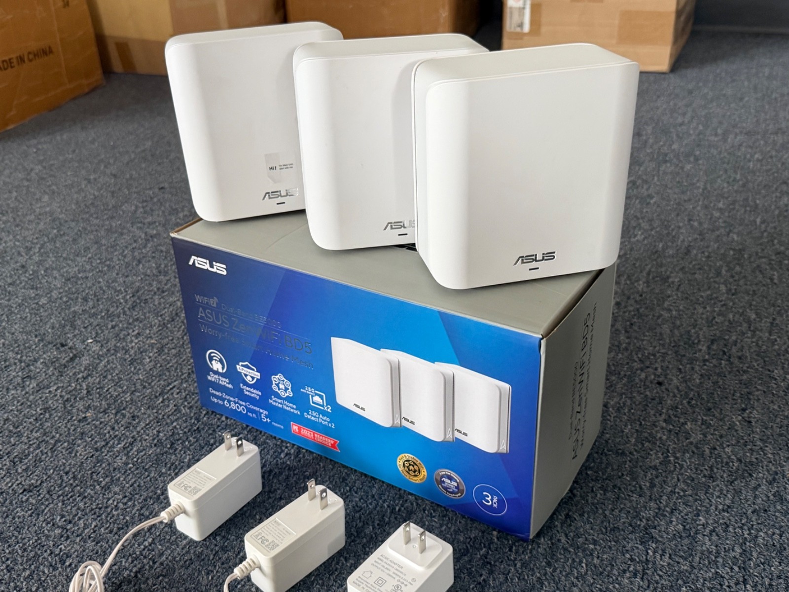 ASUS - ZenWiFi BE5000-BD5 Dual-Band Mesh Wi-Fi 7 System 3-Pack White