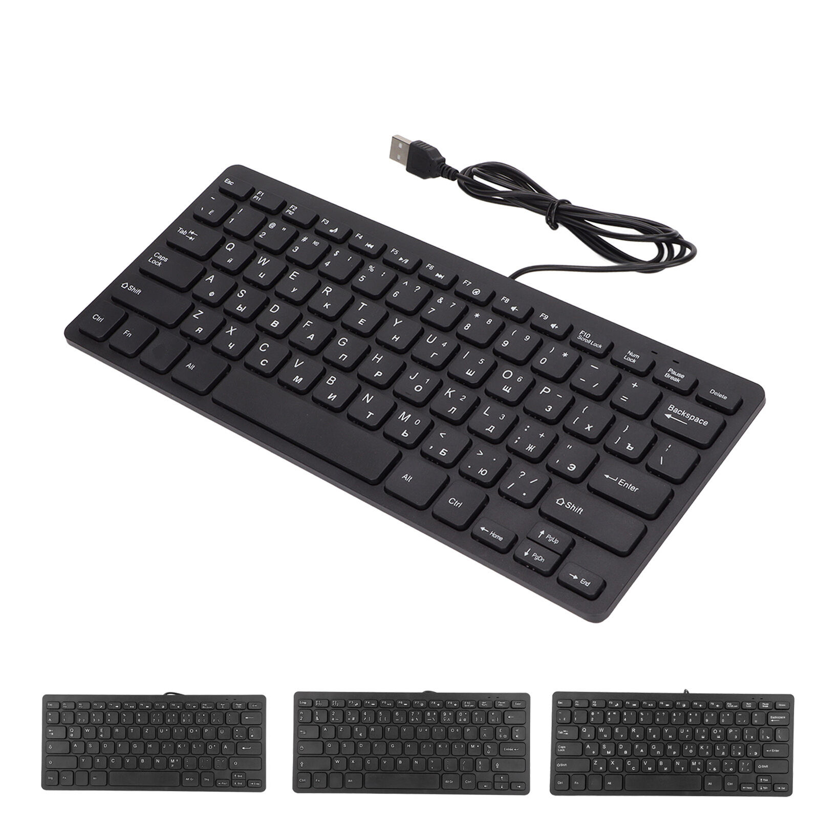 Keyboard 78 Key Mute Ultra Thin Wired Mini USB Keyboard For PC Desktop Compu BEA