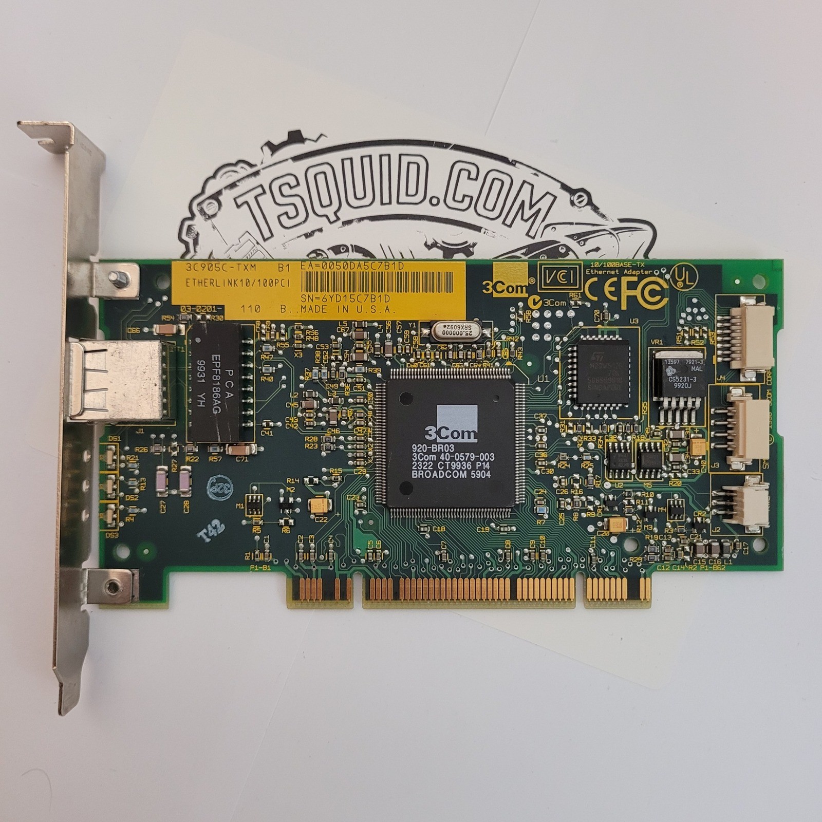 3Com 3C905C-TXM EtherLink XL 10/100 PCI Network Interface Card NIC 0001427D