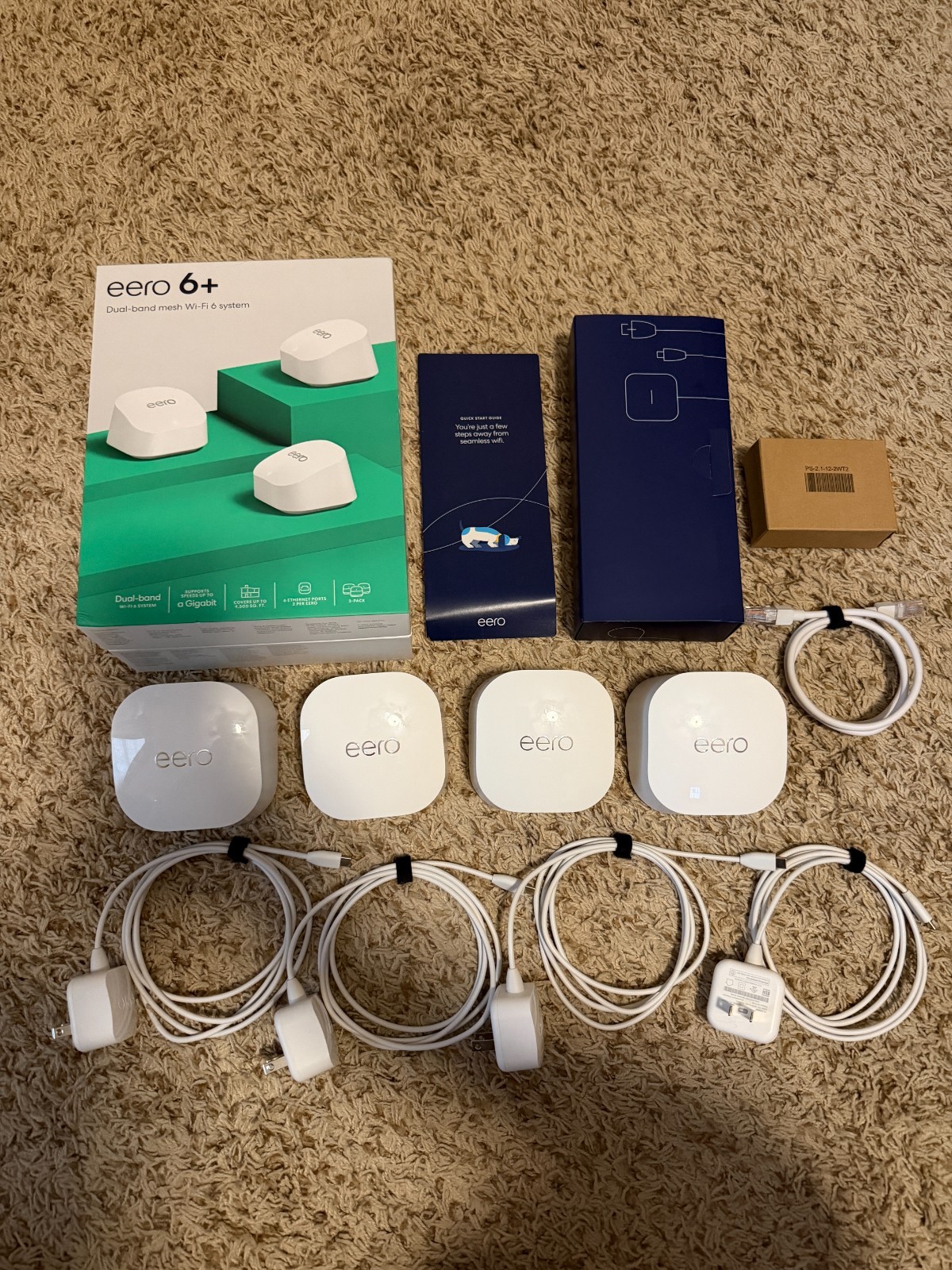 eero 6+ Plus Mesh Dual-Band WiFi System Covers up to 6,000 sq. ft 4-pack R010001