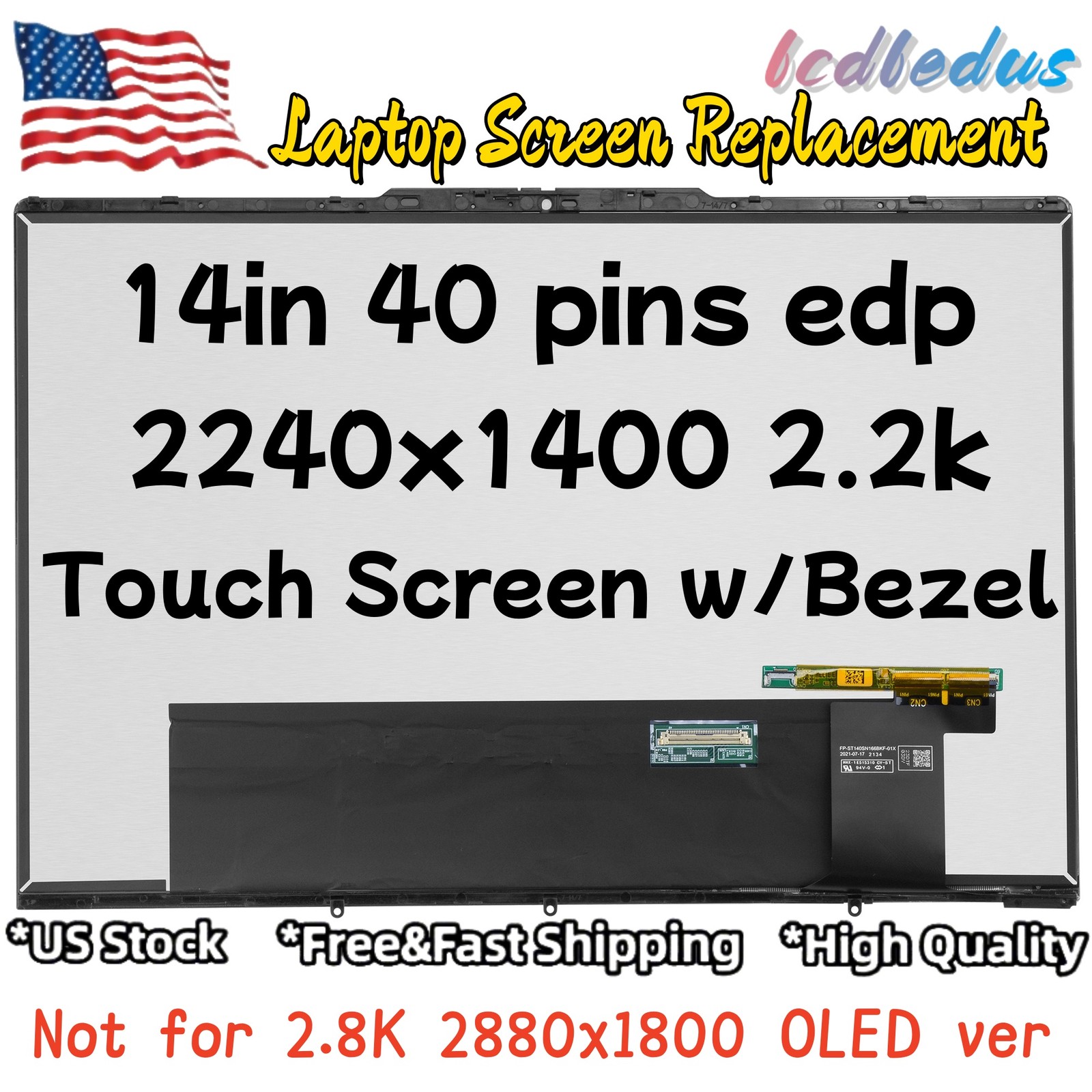 5d10S39812 Lcd Module for LENOVO YOGA 7 14IAL7 82QE000KUS 5D10S39867 5D10S39869