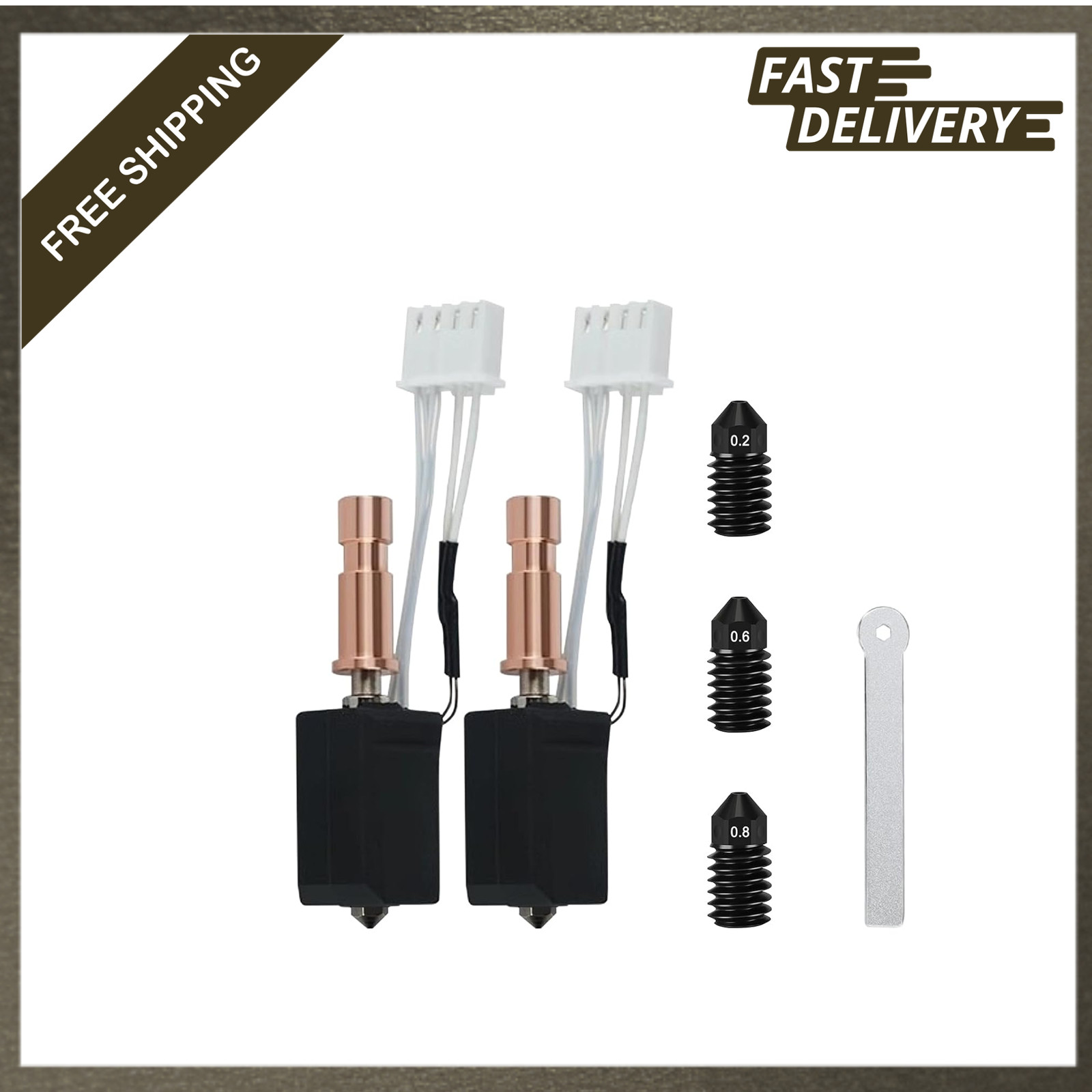 2PCS 0.4mm Ceramic Hotend for Kobra S1 S1 Combo Upgraded Extruder Nozzle Kit