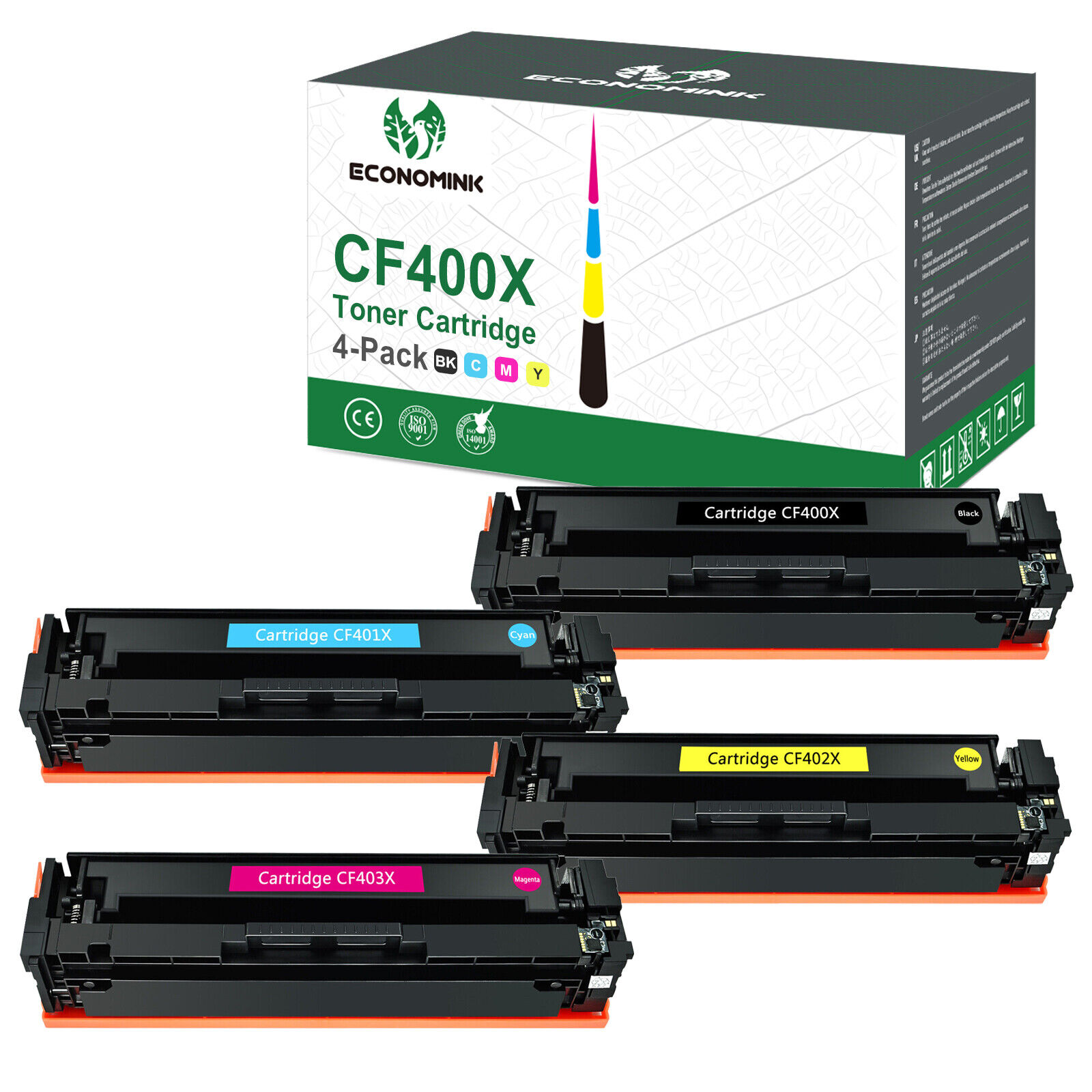 4 PK High Yield CF400X 201X Toner Lot For HP 201A Color Laser Jet Pro MFP M277dw