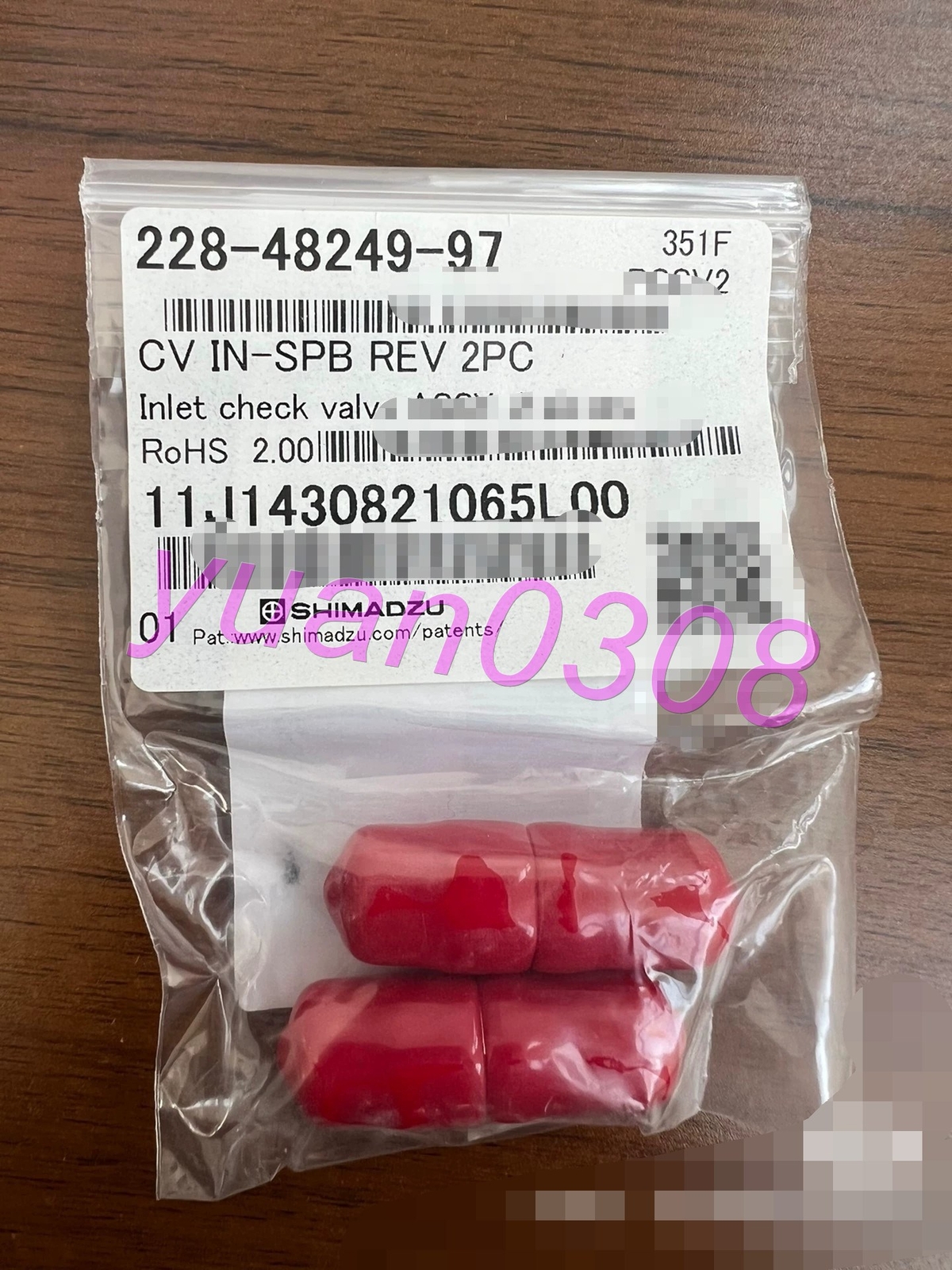 NEW SHIMADZU 228-48249-97 One-way valve Via DHL or FedEX