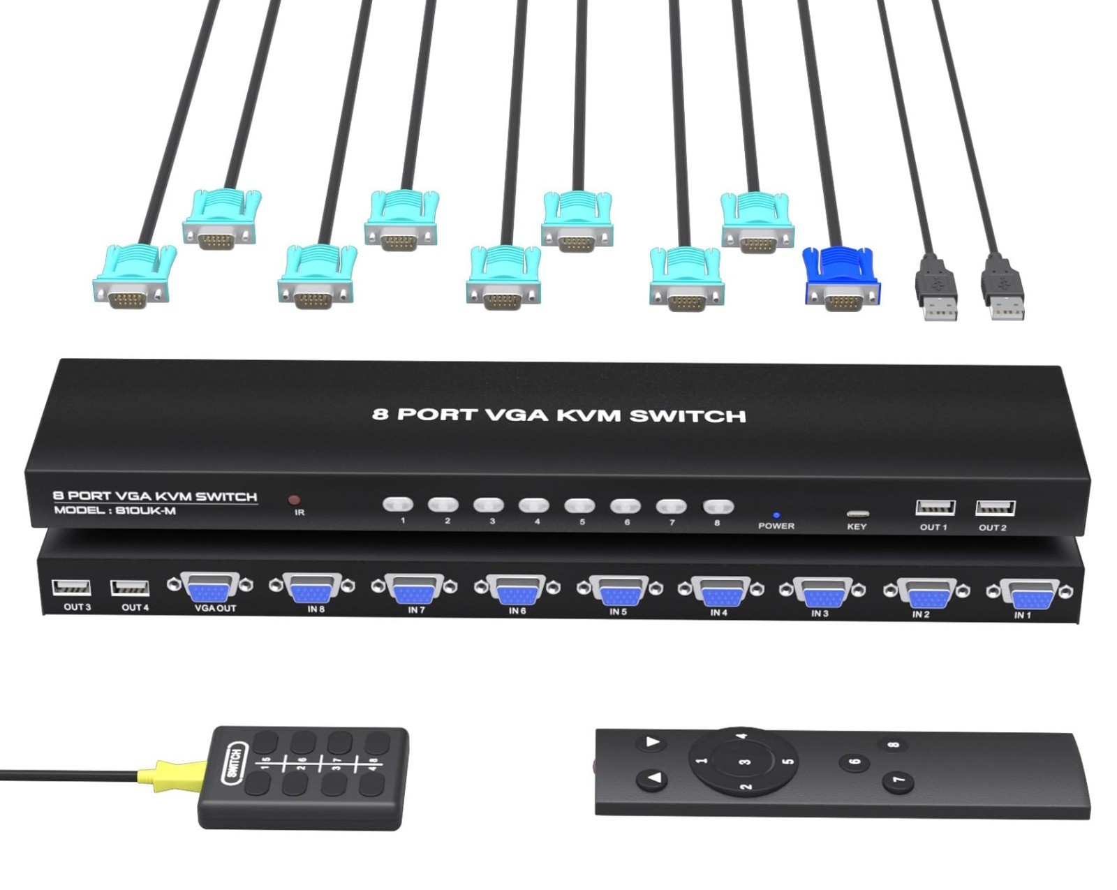 8 Port VGA KVM Switcher for 8 PCs