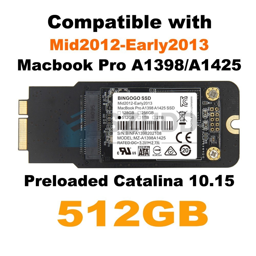512GB SSD For MacBook Pro A1398 Mid 2012 Early 2013 A1425 Late 2012 Early 2013