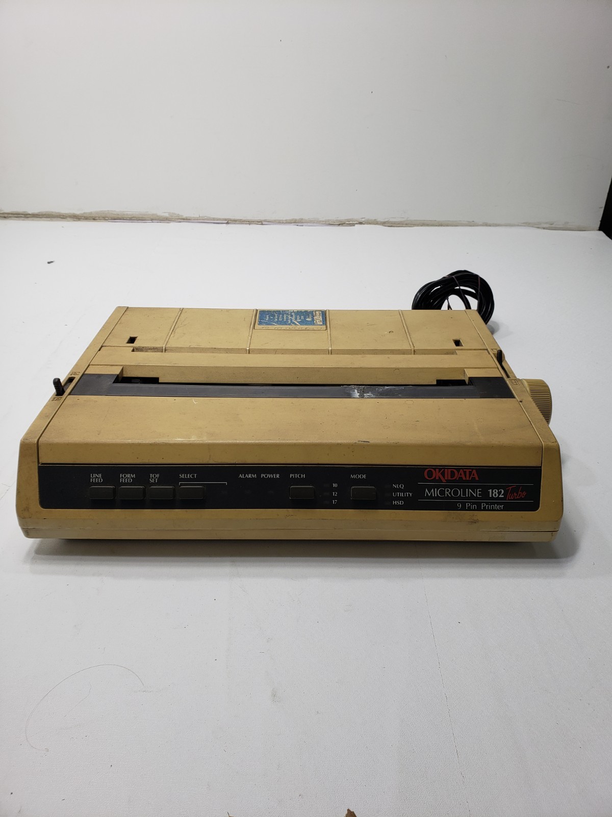 Vintage OKIDATA Microline 182 Turbo 9 Pin Dot Matrix Printer GE5250U Untested